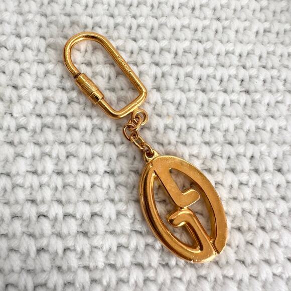 Gucci Vintage Double G Gold Plated Keychain With Original Box - Picture 4 of 9